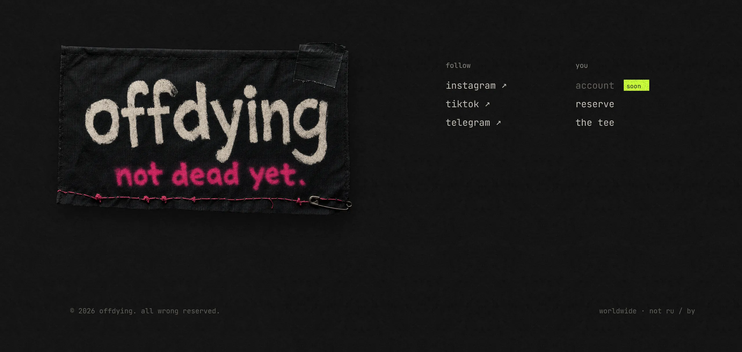 offdying — not dead yet. est. 2020, ukraine.